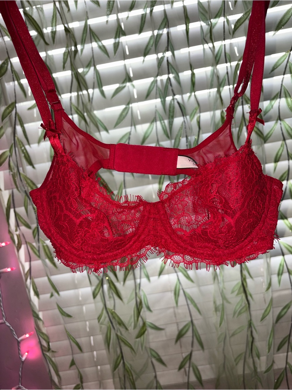 ❦ Dream Angels Red Lace Unlined Bra ❦ - Picture 5 of 9